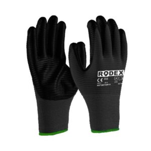 Mănuși Lucru PU (Poliuretan) Negru 11" 12 per Rodex