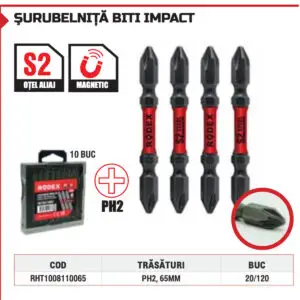 Set Biți Șurubelniță 10 Piese 110 Rodex