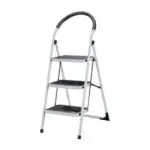Scară Metalică Pliabilă 3 Trepte Negru, Orient