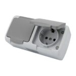 Priza Dubla Schuko Exterior IP54 Alb Klaus