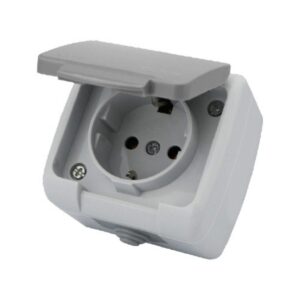 Priza Schuko Exterior IP54 Alb Klaus