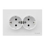 Set 6 Priza Dubla Schuko Alb KE01108 Klaus