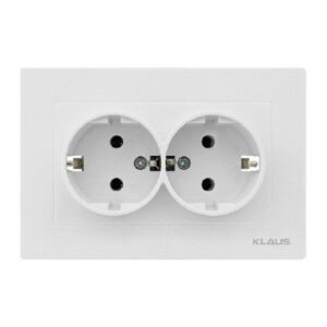 Set 6 Priza Dubla Schuko Alb KE01108 Klaus