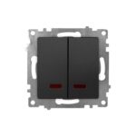 Ramă Întrerupător Dublu Negru KE01804W Klaus