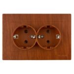 Set 6 Priza Dubla Schuko Efect lemn KE01508 Klaus