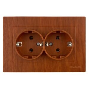 Set 6 Priza Dubla Schuko Efect lemn KE01508 Klaus