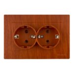 Set 6 Priza Dubla Schuko Efect lemn KE01508C Klaus