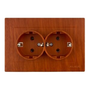 Set 6 Priza Dubla Schuko Efect lemn KE01508C Klaus