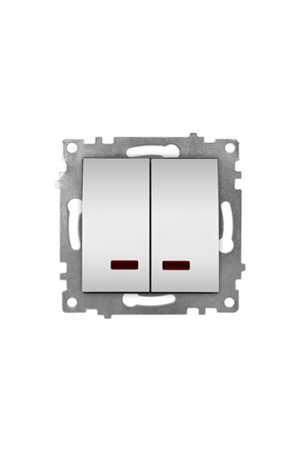 Ramă Întrerupător Dublu Aluminiu (gri metalic) 04 Klaus