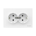 Set 6 Priza Dubla Schuko Alb KE01108C Klaus