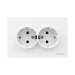 Set 6 Priza Dubla Schuko Alb KE01108C Klaus