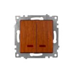 Ramă Întrerupător Dublu Efect lemn KE01504W Klaus