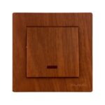 Set 10 Întrerupător Simplu cu LED Efect lemn Klaus