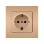 Set 10 Priza Schuko Auriu mat Klaus