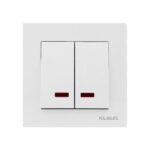Set 10 Întrerupător Dublu cu LED Alb Klaus