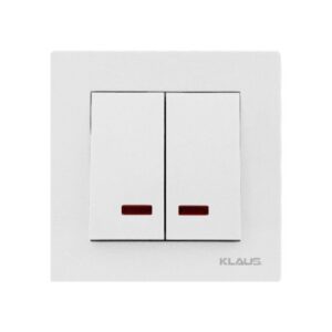 Set 10 Întrerupător Dublu cu LED Alb Klaus