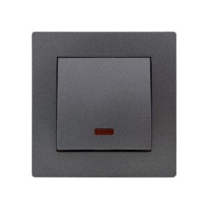 Set 10 Întrerupător Simplu cu LED Antracit Klaus