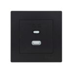 Priza USB Dual Negru Montaj Ingropat Klaus
