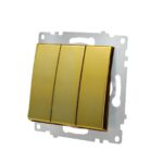 Ramă Întrerupător Triplu Auriu mat KE01918W Klaus