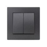 Set 10 Întrerupător Dublu Antracit (gri închis) Klaus