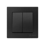 Set 10 Întrerupător Dublu Negru Klaus