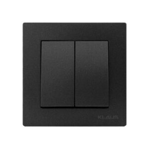 Set 10 Întrerupător Dublu Negru Klaus