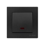 Set 10 Întrerupător Simplu cu LED Negru Klaus