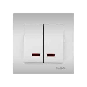 Set 10 Întrerupător Dublu cu LED Aluminiu Klaus