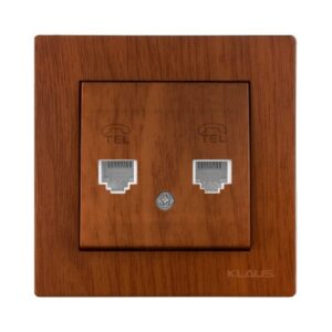 Set 10 Priza Date Cat5e RJ45 Efect lemn KE01513 Klaus