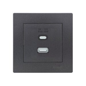 Set 8 Priza USB Dual Antracit (gri inchis) Klaus