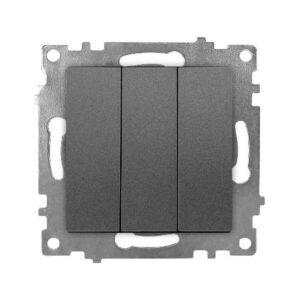 Ramă Întrerupător Triplu Antracit (gri închis) 18 Klaus