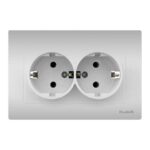 Set 6 Priza Dubla Schuko Aluminiu (gri metalic) Klaus