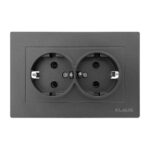 Set 6 Priza Dubla Schuko Gri Klaus