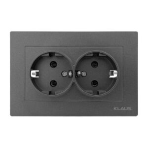 Set 6 Priza Dubla Schuko Gri Klaus