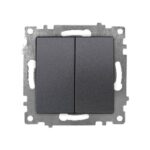 Ramă Întrerupător Dublu Antracit (gri închis) KE01703W Klaus