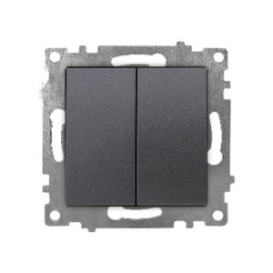 Ramă Întrerupător Dublu Antracit (gri închis) KE01703W Klaus