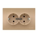 Set 6 Priza Dubla Schuko Auriu mat KE01408 Klaus