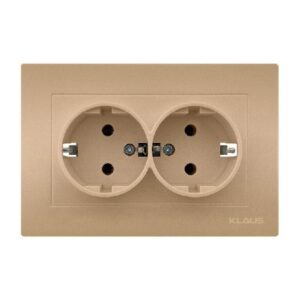 Set 6 Priza Dubla Schuko Auriu mat KE01408 Klaus