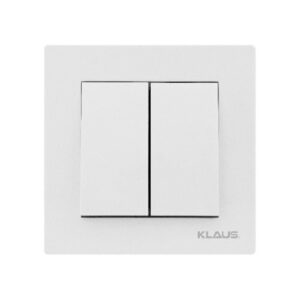 Set 10 Întrerupător Dublu Alb Klaus