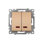 Ramă Întrerupător Dublu Auriu mat KE01404W Klaus