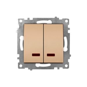 Ramă Întrerupător Dublu Auriu mat KE01404W Klaus