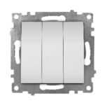 Ramă Întrerupător Triplu Aluminiu (gri metalic) Klaus