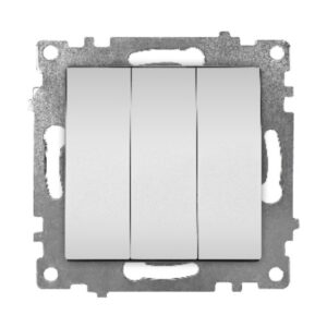 Ramă Întrerupător Triplu Aluminiu (gri metalic) Klaus