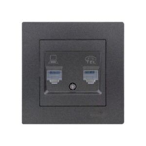 Set 10 Priza Date Cat5e RJ45 Antracit (gri inchis) 13 Klaus