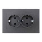 Set 6 Priza Dubla Schuko Antracit (gri inchis) Klaus