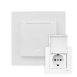 Set 10 Priza Schuko Alb Cu Capac Klaus