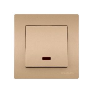 Set 10 Întrerupător Simplu cu LED Auriu mat Klaus