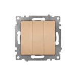 Ramă Întrerupător Triplu Auriu mat KE01418W Klaus