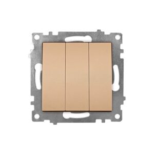 Ramă Întrerupător Triplu Auriu mat KE01418W Klaus