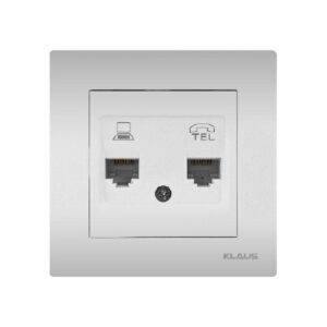 Set 10 Priza Date Cat5e RJ45 Aluminiu (gri metalic) 13 Klaus